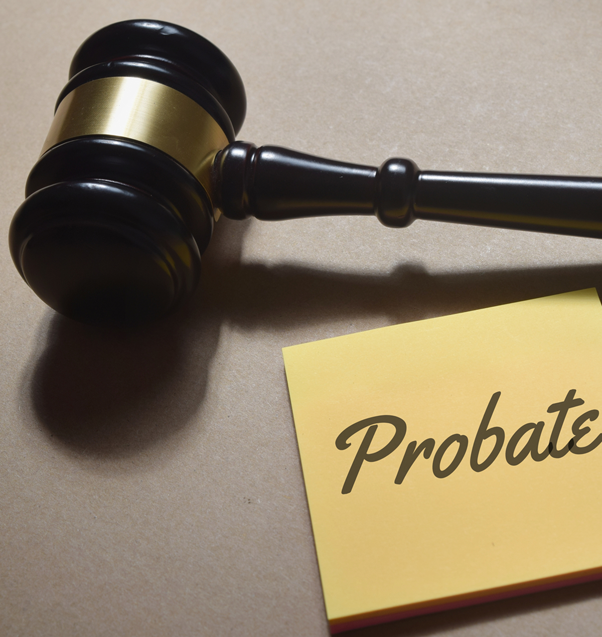 Gavel beside probate document